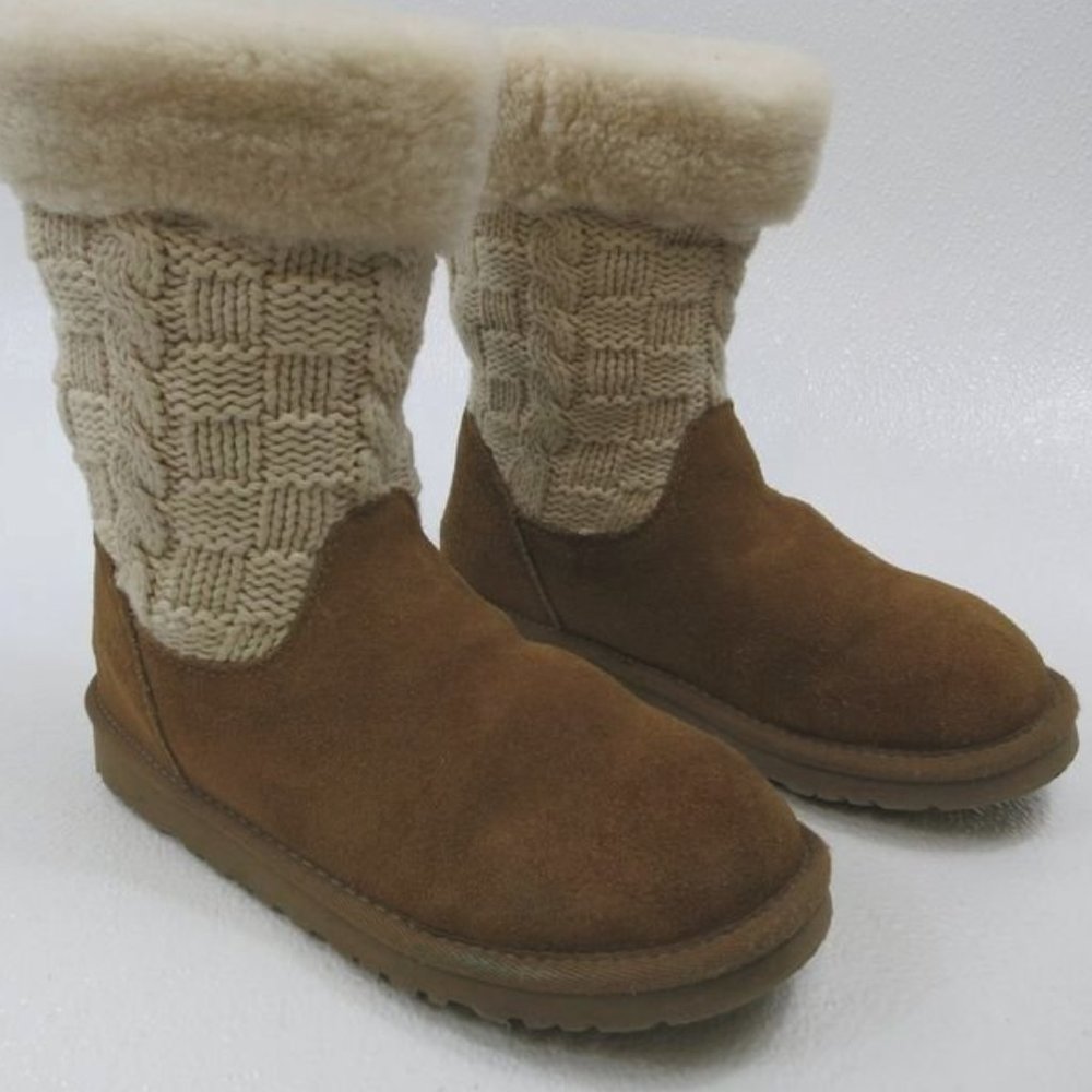 UGG Australia Juniper Insulated Sweater Boots Shoes Kids Winter Footwear sz 3